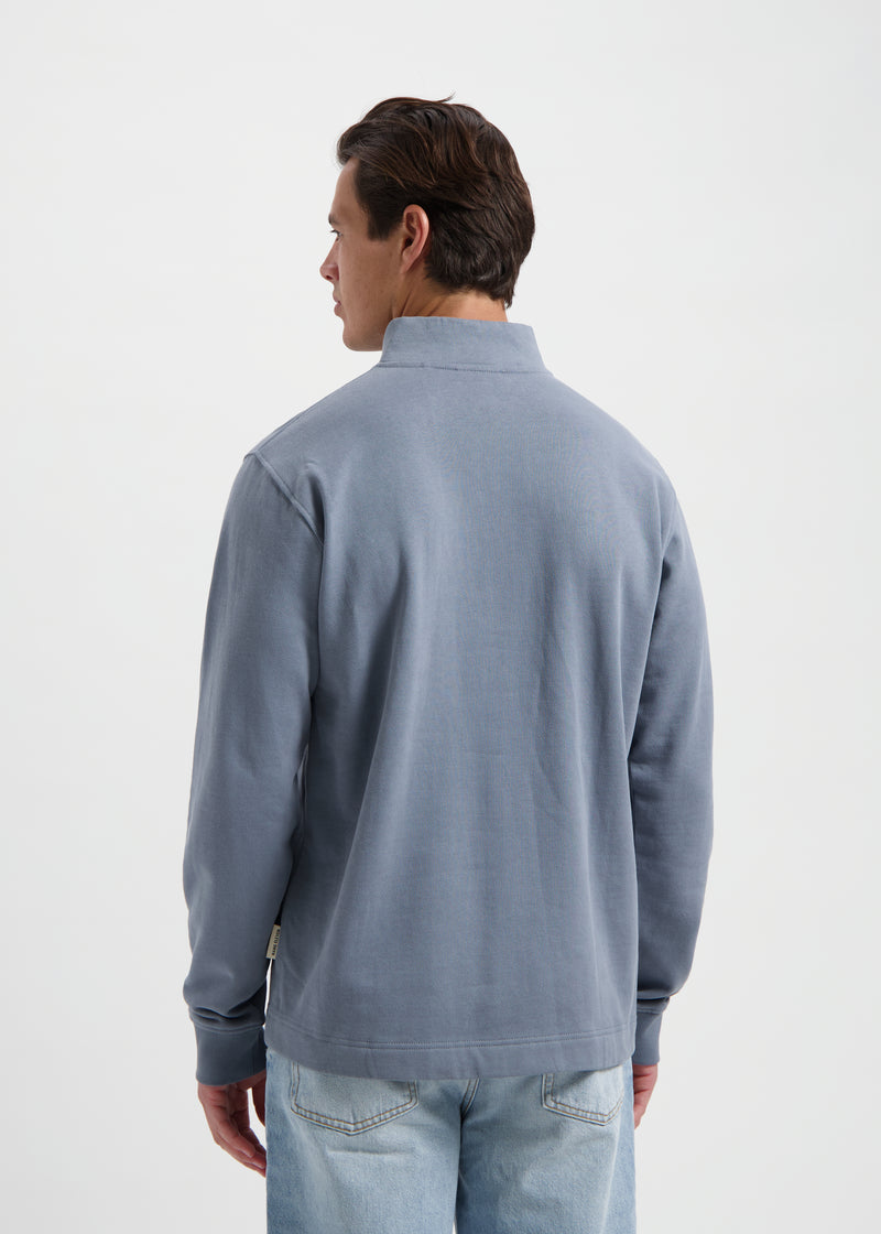 Pull à demi-zip - Gris pierre