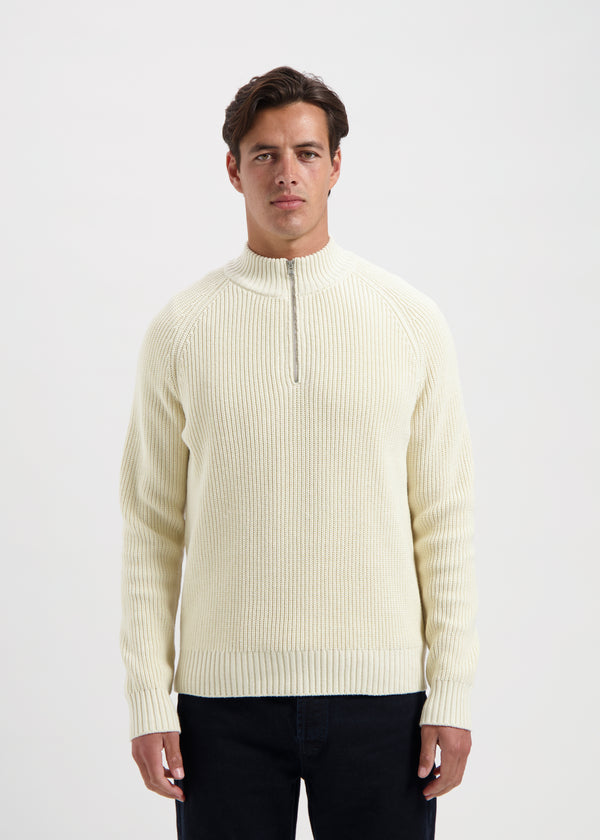 Heavy Knit Half Zip - Sand