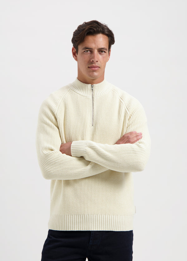 Heavy Knit Half Zip - Sand