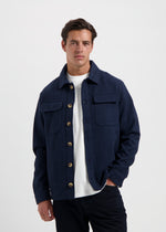 Herringbone Jacket - Navy Blue