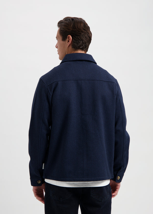 Herringbone Jacket - Navy Blue