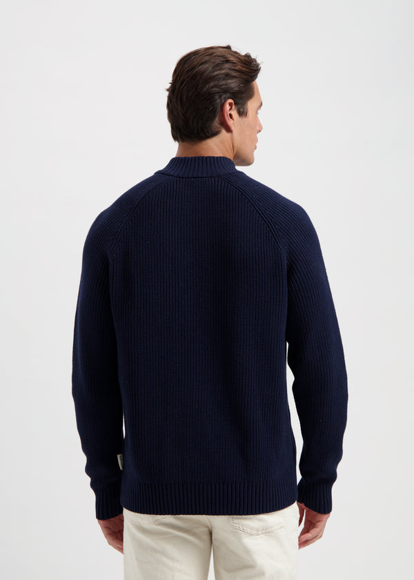 Heavy Knit Half Zip - Navy Blue