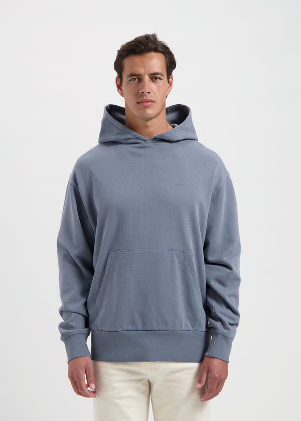 Back Embro Hoodie - Stone Grey