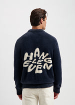 Hairy Logo Knit - Navy Blue