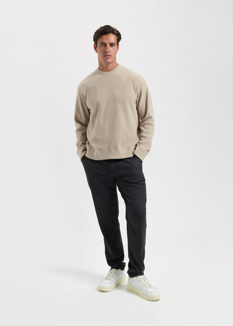 Structure Knit Crewneck - Sand