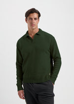 Heavy Knit Polo - Dark Green