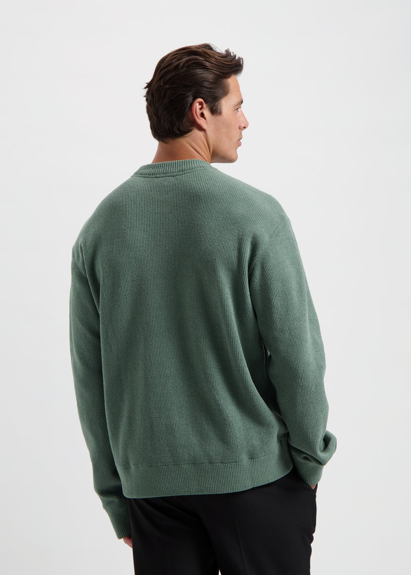 Structure Knit Crewneck - Slate Green