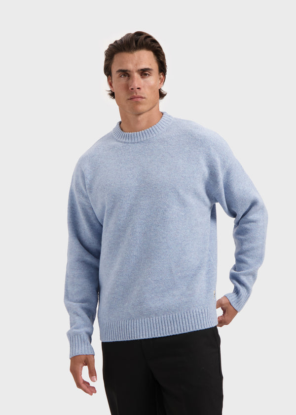 Heavy Knit Crewneck - Blue Melange