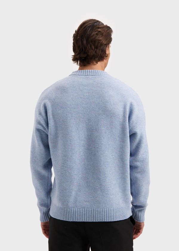 Heavy Knit Crewneck - Blue Melange