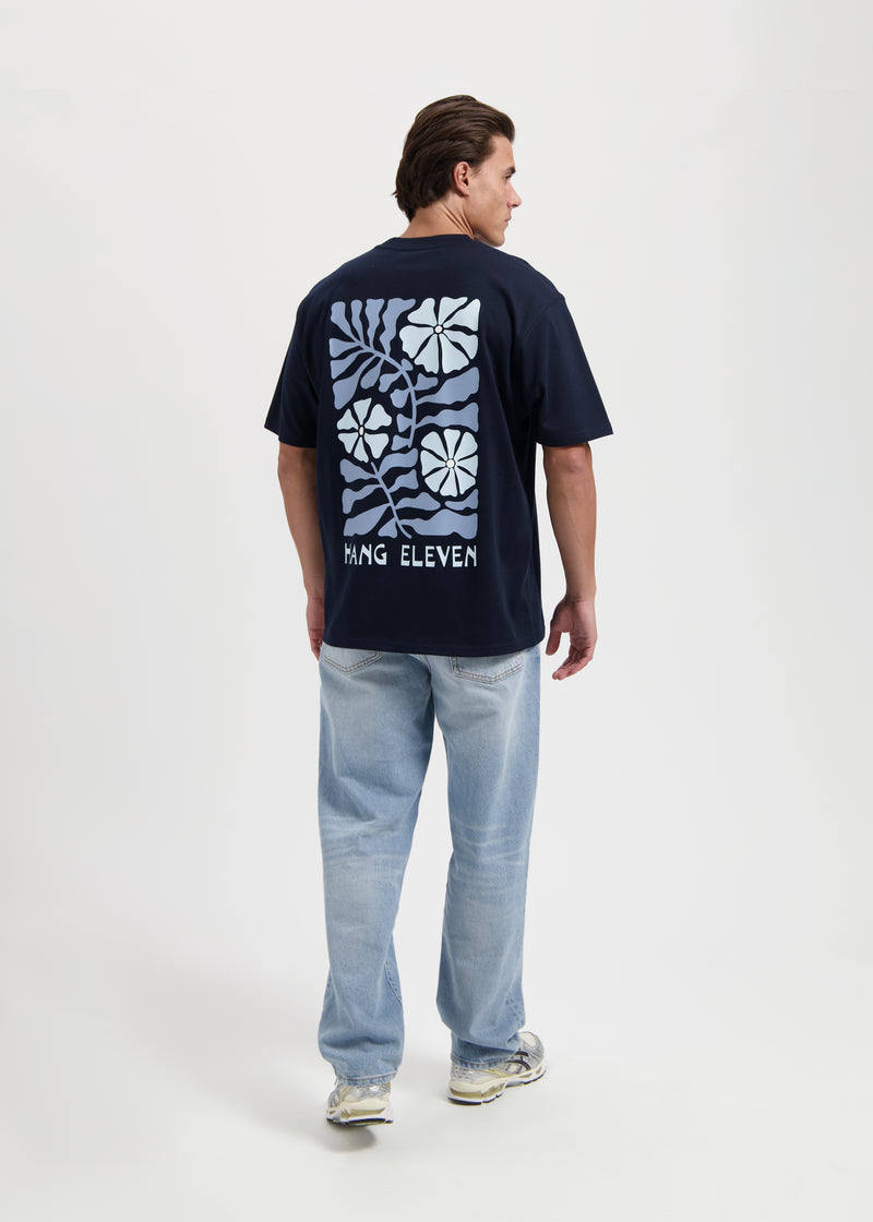 Flowers Tee - Navy Blue