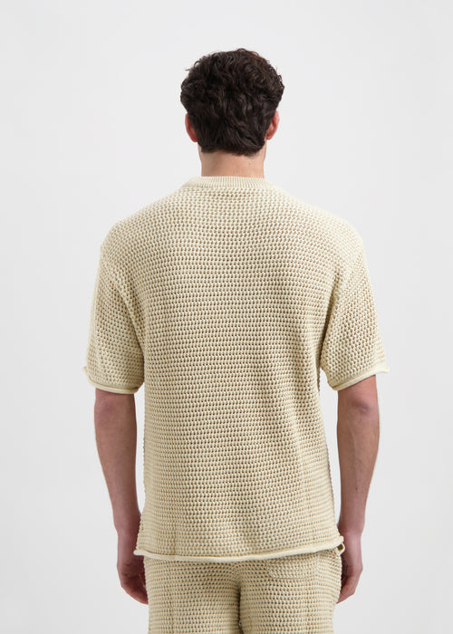 Crochet Knitted Tee - Sand