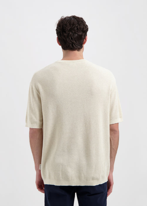 Waffle Knitted Tee - Sand