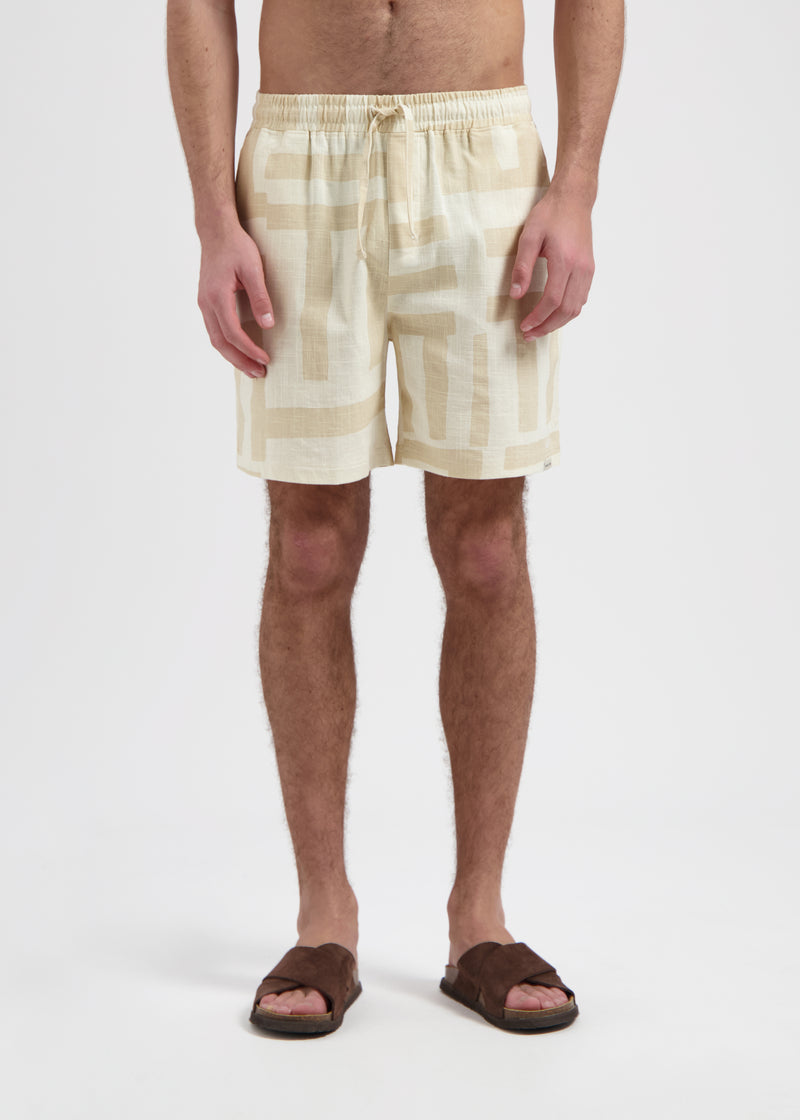 Stripe Slub Short - Sand