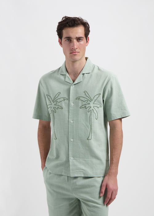 Palm Slub Shirt - Sage Green