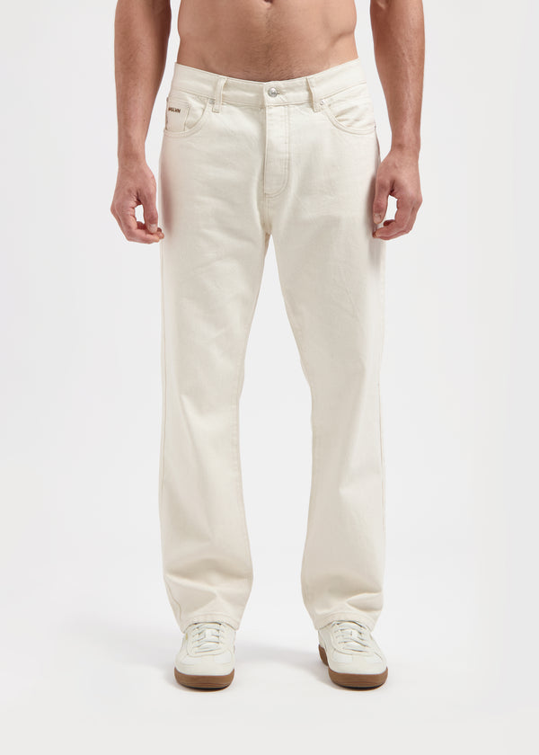 Branded Miles Straight Jeans - Ecru