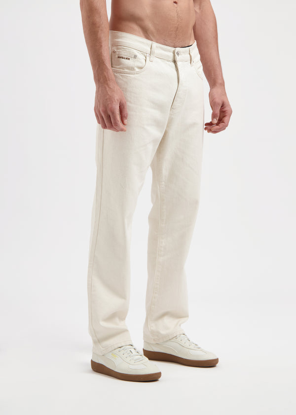 Branded Miles Straight Jeans - Ecru