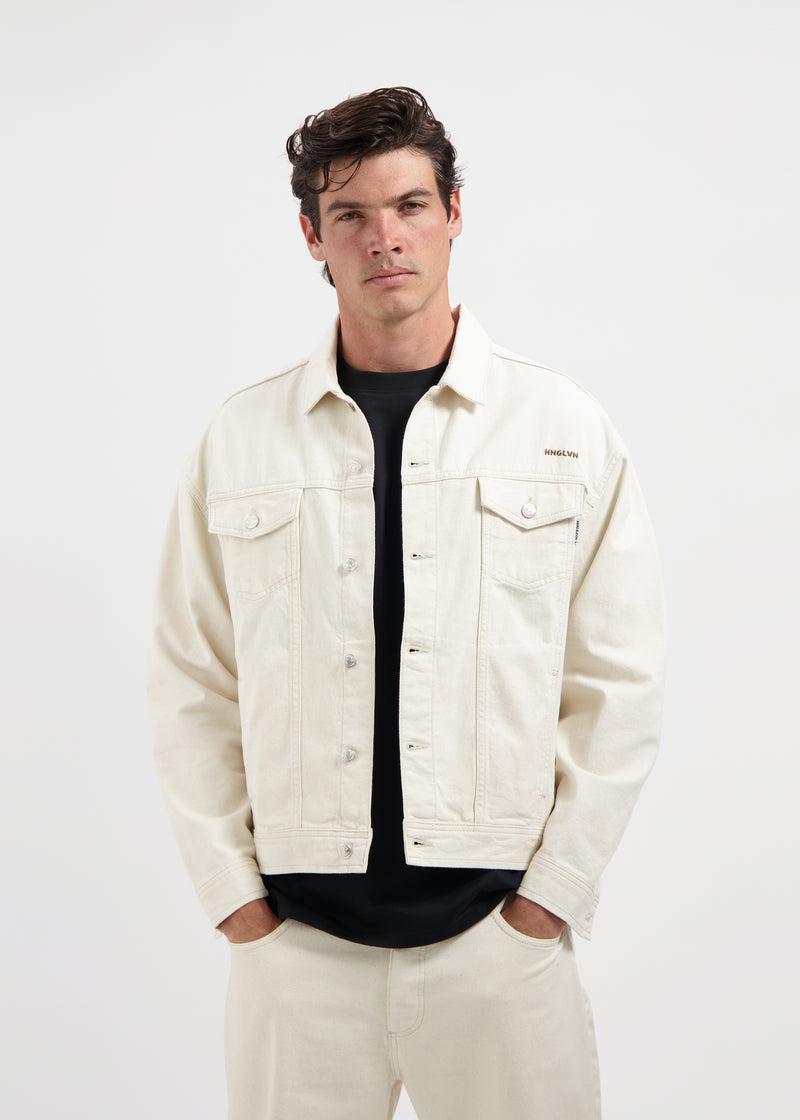 Premium Denim Jacket - Oatmeal