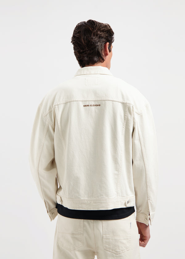 Branded Miles Denim Jacket - Ecru