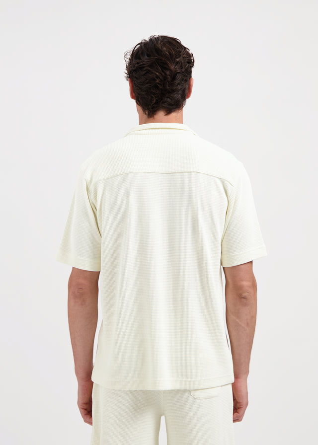 Chemise en tissu gaufré - Blanc sable