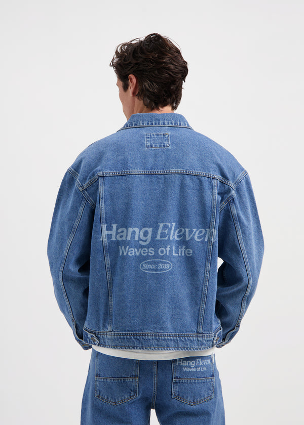 Branded Miles Denim Jacket - Blue