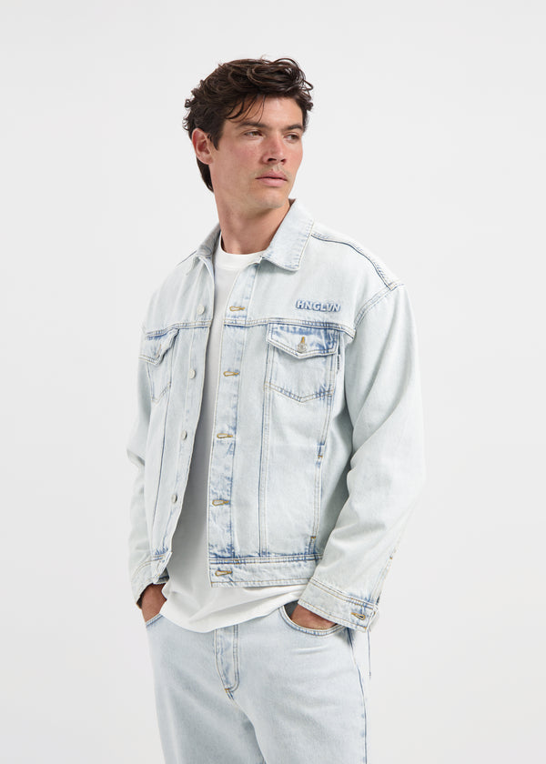 Branded Miles Denim Jacket - Bleach