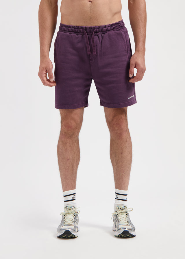 Sweatshorts aus gewaschenem Stoff – Dunkelviolett