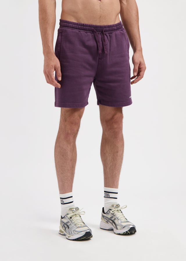 Sweatshorts aus gewaschenem Stoff – Dunkelviolett