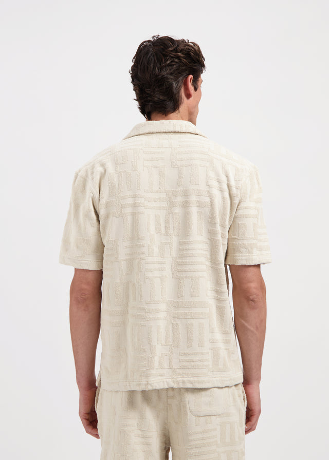 Frottee-Jacquard-Hemd – Sand