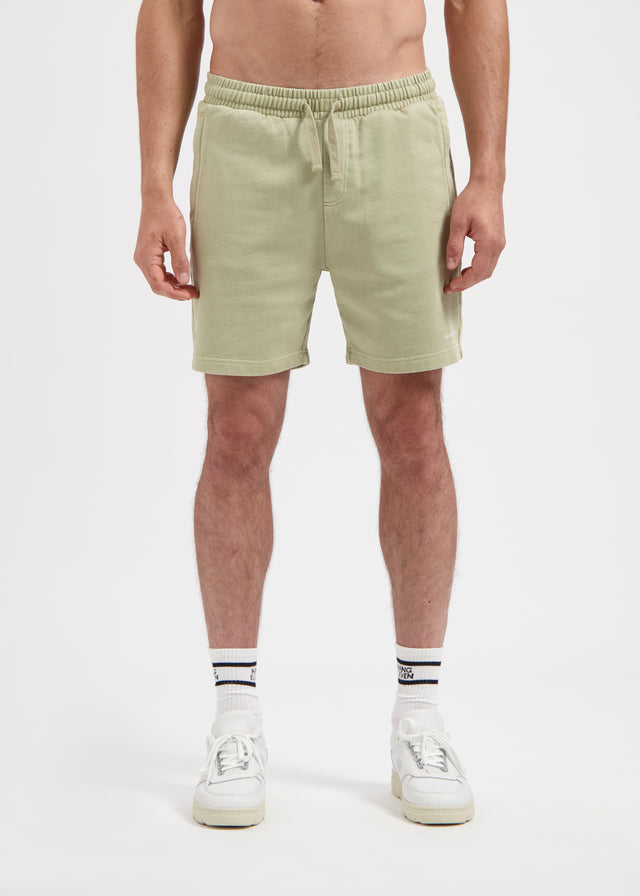 Short en sweat délavé - Vert ardoise