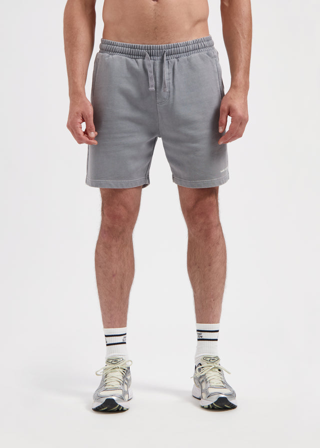 Short en molleton délavé - Gris pierre