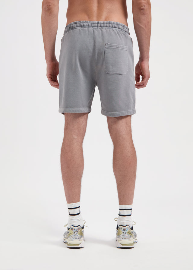 Short en molleton délavé - Gris pierre