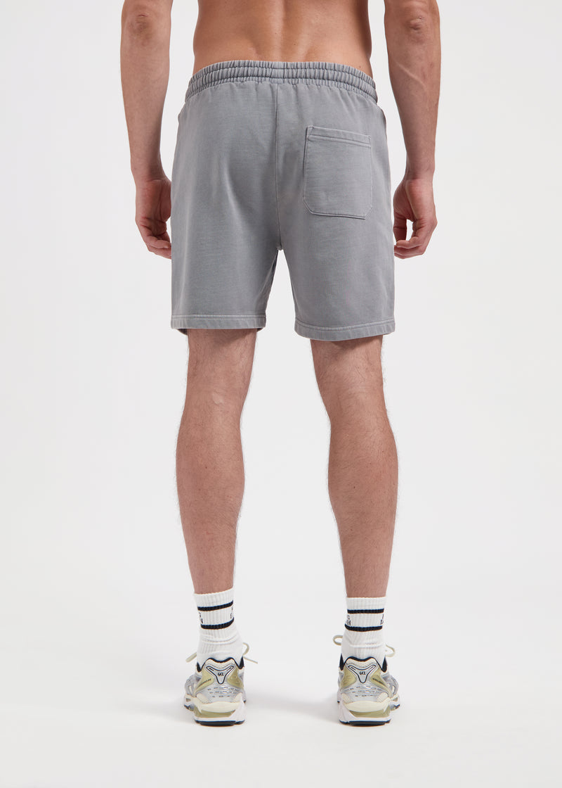 Sweatshorts aus gewaschenem Stoff – Steingrau