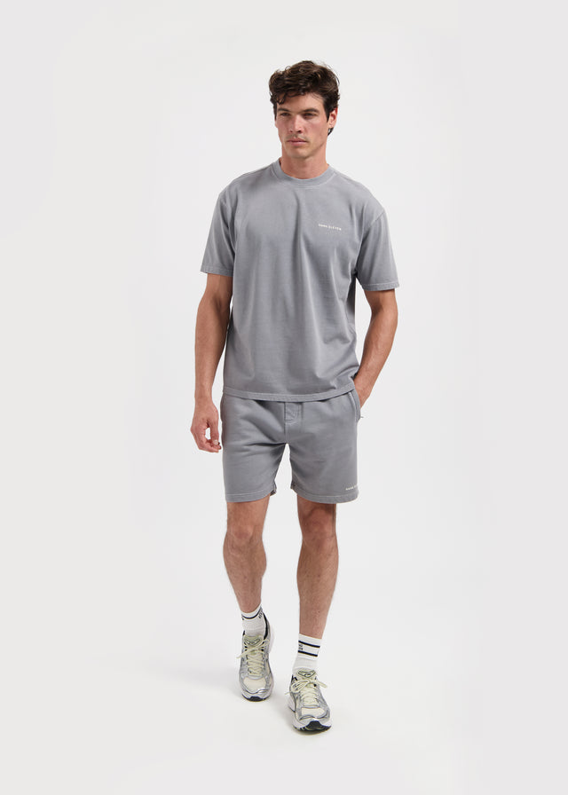 Gewaschenes Essential-T-Shirt – Steingrau