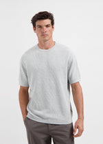 Waffle Knitted Tee - Grey Melange