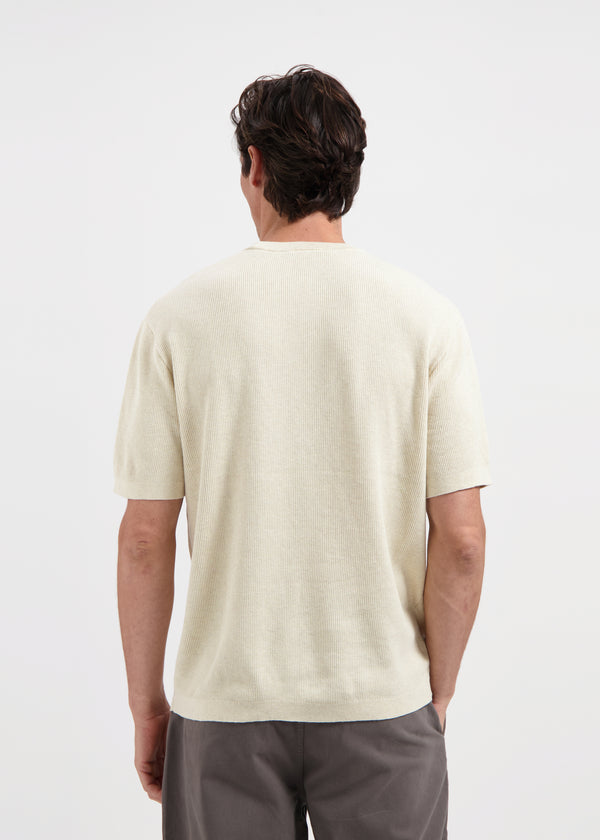 Waffle Knitted Tee - Sand