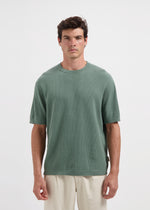 Waffle Knitted Tee - Sage Green