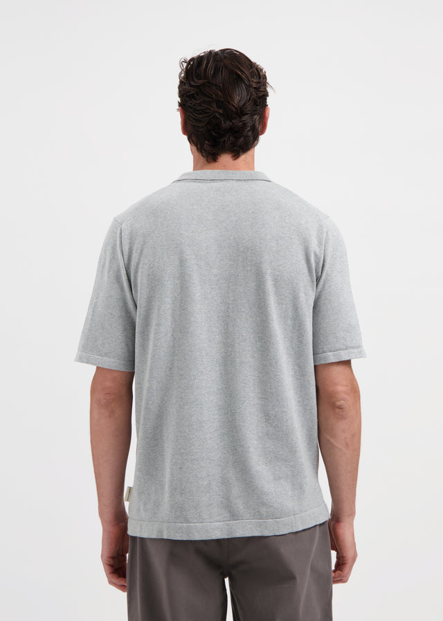 Knitted Polo - Grey Melange