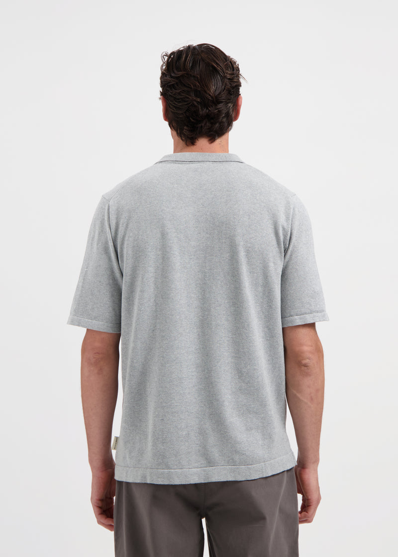 Knitted Polo - Grey Melange