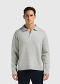 Heavy Knit Polo - Grey Melee