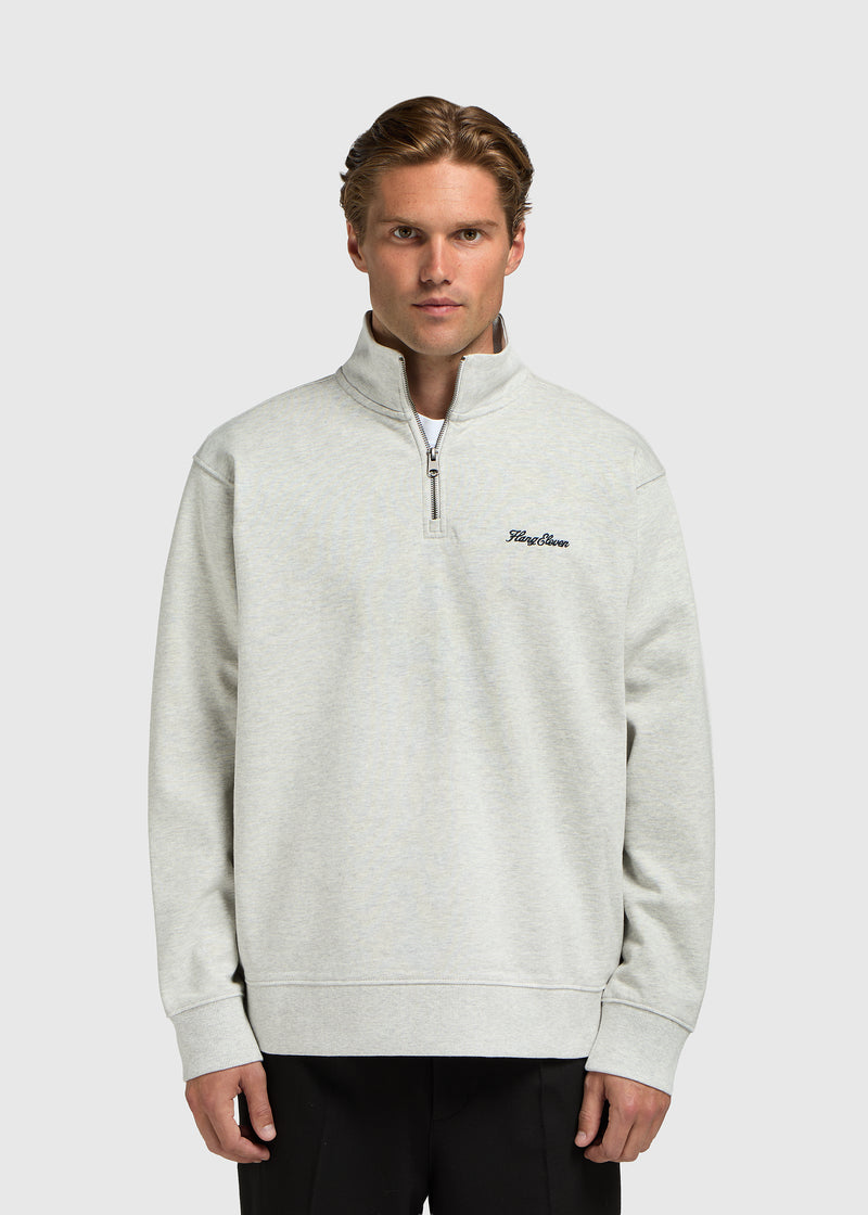 Clean Half Zip Sweater - Grey Melee