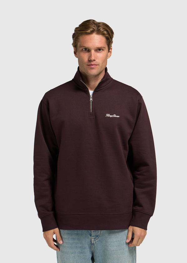 Clean Half Zip Sweater - Chocolate Brown