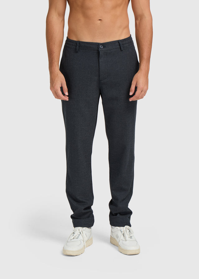 Classic Herringbone Trouser - Navy Blue