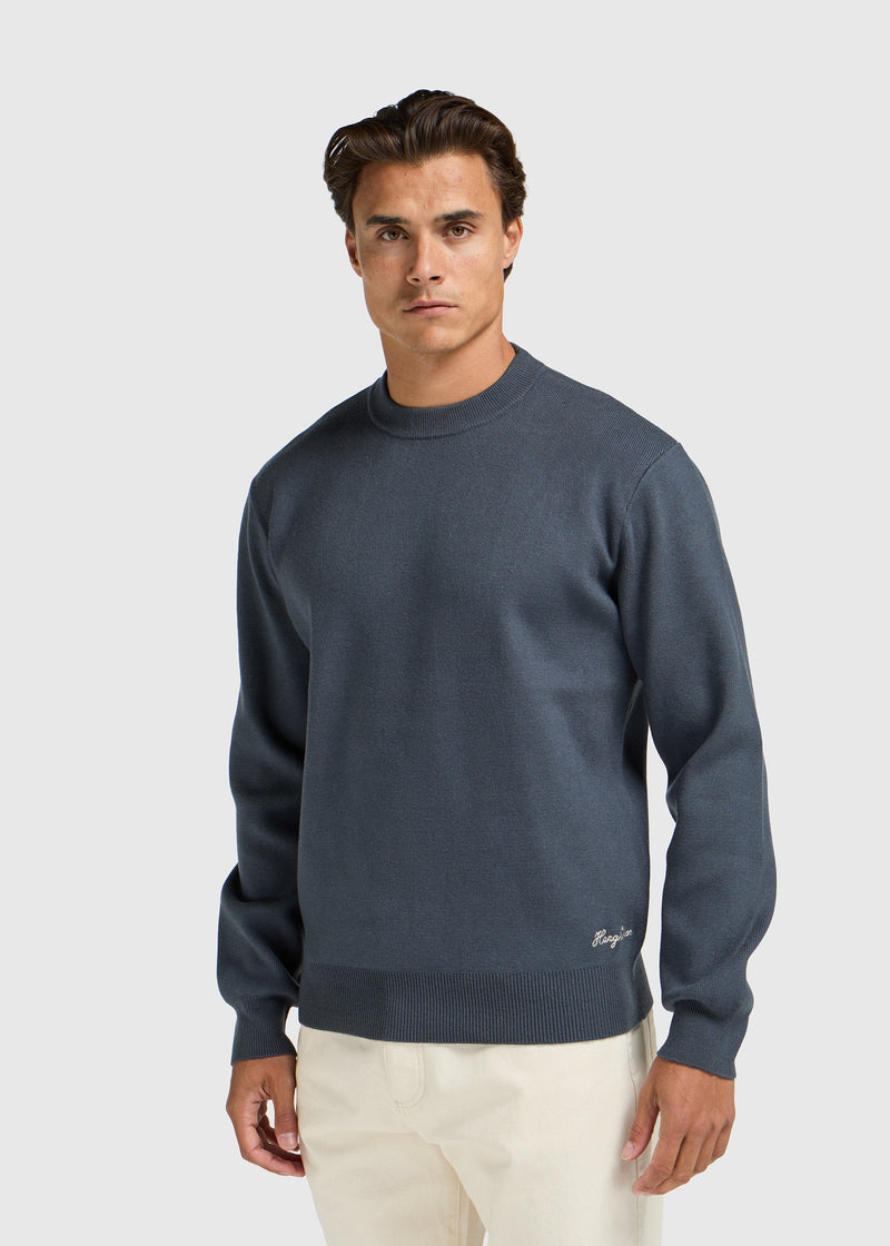 Compact Knit Crewneck - Ombre Blue