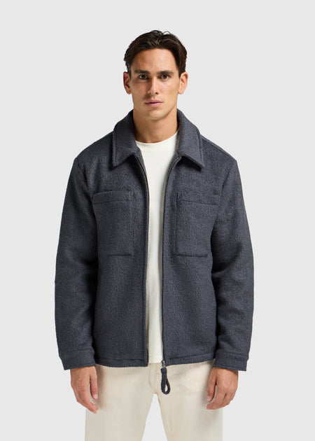 Premium Wool Jacket - Navy Blue