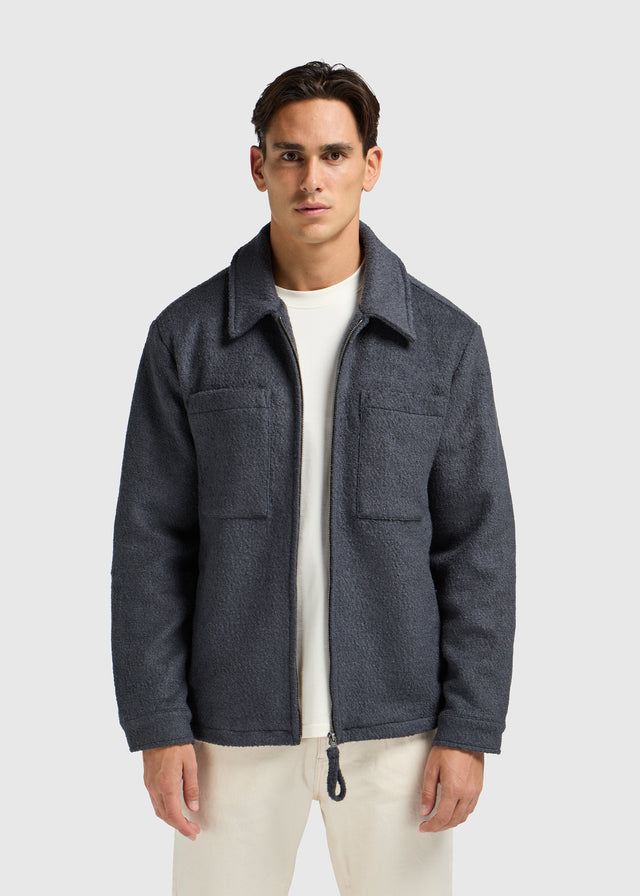 Premium Wool Jacket - Navy Blue