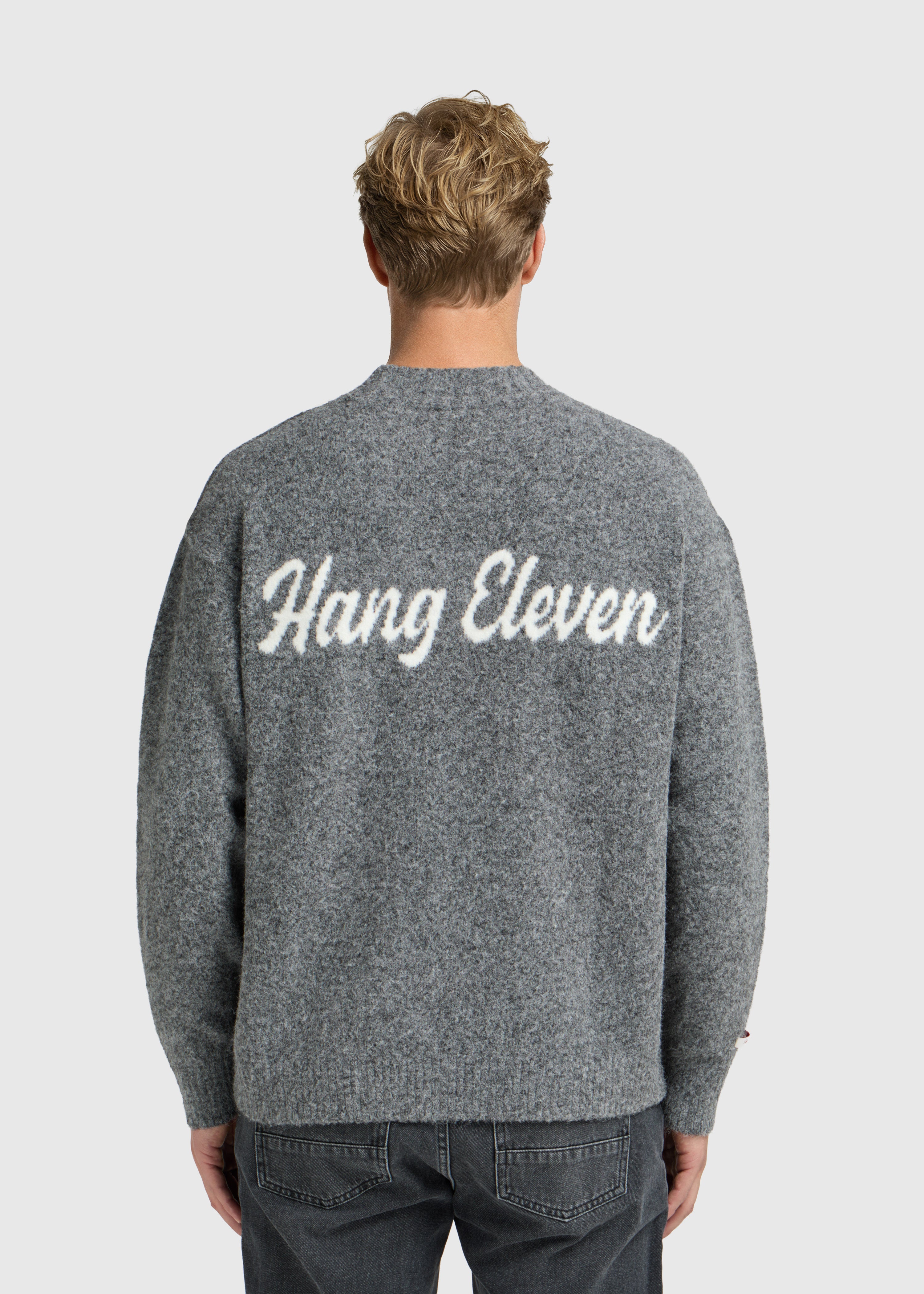 Cozy Brand Knit Crewneck - Anthracite