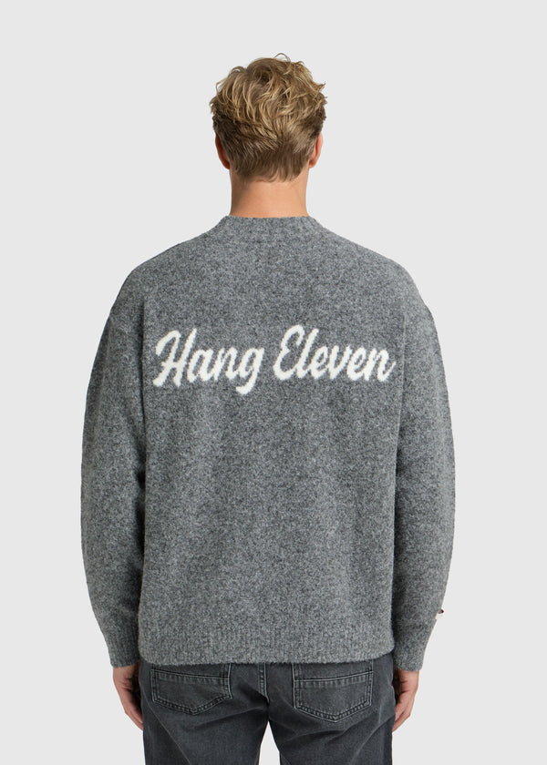 Cozy Brand Knit Crewneck - Anthracite