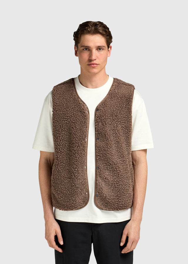 Premium Teddy-Weste - Braun