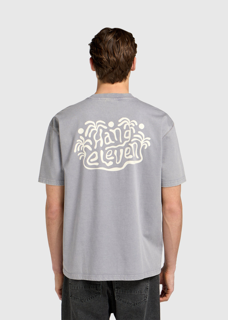 T-shirt Palm Wave - Gris pierre délavé