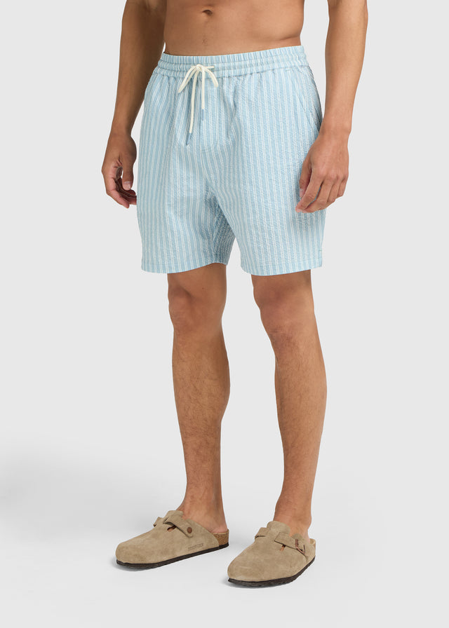 Short de Bain Seersucker - Bleu Clair